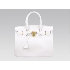 Hermes Birkin 35cm Togo Clemence Bianco con hardware dorato