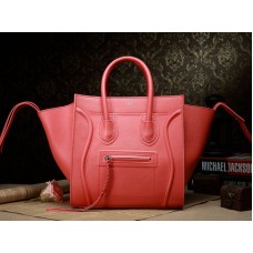 Borsa tote Celine Luggage Phantom Square in pelle Epsom arancione