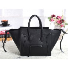 Borsa tote Celine Luggage Phantom Square in pelle Togo nera