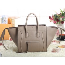 Borsa tote Celine Luggage Phantom Square in pelle Togo color cachi chiaro
