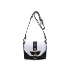 Borsa a tracolla piccola Givenchy Obsidian bianca e nera