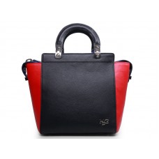 Borsa a mano Givenchy in pelle Hdg convertibile nera e rossa