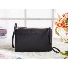 Borsa a tracolla Celine Mini Trio nera chiara
