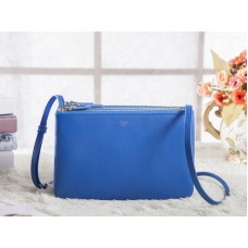 Borsa a tracolla Celine Mini Trio blu chiaro