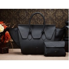 Borsa a mano Celine Tie Nano in pelle nera