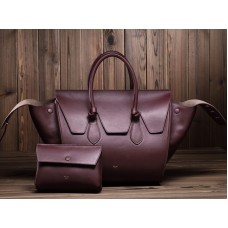 Borsa a mano Celine Tie Nano in pelle bordeaux