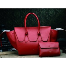 Borsa a mano Celine Tie Nano in pelle rossa