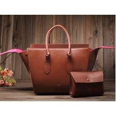 Borsa a mano Celine Tie Nano in pelle marrone chiaro