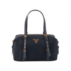Borsa a tracolla Prada Bauletto in tessuto Blu scuro