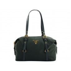 Borsa a spalla Prada Bauletto Bauletto in tessuto Verde scuro