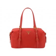 Borsa a tracolla Prada Tessuto Bauletto Satchel rossa
