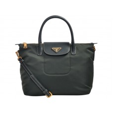 Borsa Prada Tessuto in nylon con finiture in pelle verde scuro