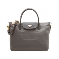 Borsa Prada Tessuto in nylon con finiture in pelle grigia