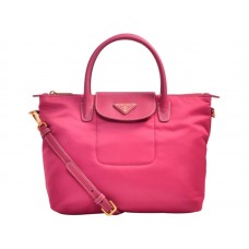 Borsa Prada Tessuto in nylon con finiture in pelle rosa acceso