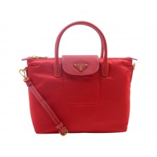 Borsa Prada Tessuto in nylon con finiture in pelle rossa