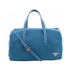 Borsa a mano Prada Vela in nylon azzurro