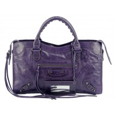 Borsa Balenciaga Medium Classic City viola scuro