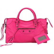 Borsa Balenciaga Medium Classic City rosa acceso