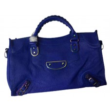 Borsa Balenciaga Classic Metallic Edge Iridescent City Bag Blu
