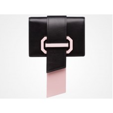 Borsa a tracolla Prada Plex Ribbon nera e rosa