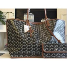 Borsa tote reversibile Goyard Anjou Gm nero marrone