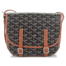 Borsa a tracolla Goyard Chevron Belvedere PM nera marrone