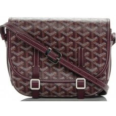 Borsa a tracolla Goyard Chevron Belvedere PM Borgogna