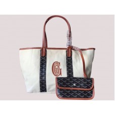 Borsa tote reversibile in tela Goyard Anjou mm nera H-gotogg3456s