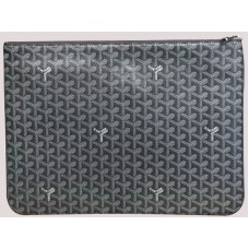 Goyard Chevron Senat Pochette Gm Grigio Scuro sar0201493