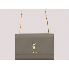 Borsa a catena grande Kate Ysl Saint Laurent grigia H-yslshsg073330md2