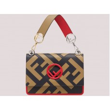 Borsa in pelle multicolore Fendi Kan I Logo 8bt28401