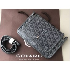 Portafoglio a tracolla Goyard Goyardine Plumet Grigio