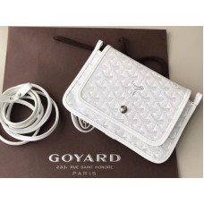 Portafoglio a tracolla Goyard Goyardine Plumet bianco