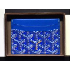 Porta carte Goyard Goyardine Saint Sulpice azzurro