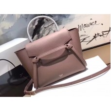 Borsa Celine Micro Belt in pelle di vitello granata rosa scuro