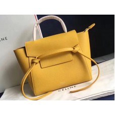 Borsa Celine Micro Belt in pelle di vitello granata gialla