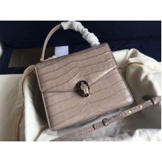 Copri patta Bvlgari Serpenti Forever 20 cm Croco Grigio