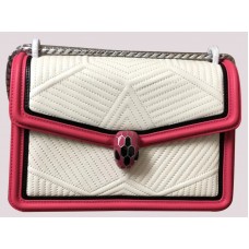 Borsa a tracolla Bvlgari Serpenti Forever bianca e rosa