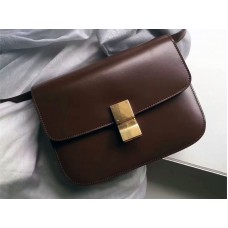 Borsa Celine Medium Classic in pelle di vitello marrone