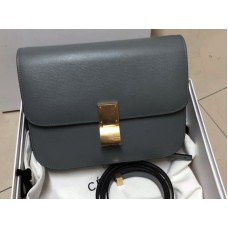 Borsa Celine Medium Classic in pelle di vitello grigia