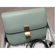 Borsa Celine Medium Classic Bag In Box in pelle di vitello verde menta