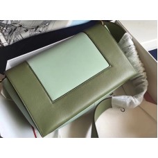 Borsa a tracolla media Celine in pelle di vitello blu e verde
