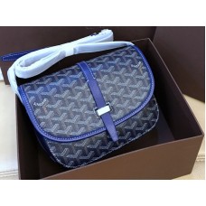 Borsa a tracolla Goyard Goyardine Chevron Blu