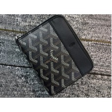 Portafoglio piccolo con cerniera Goyard Chevron nero