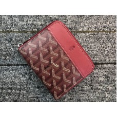 Portafoglio piccolo con cerniera Goyard Chevron Bordeaux