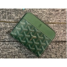 Portafoglio piccolo con cerniera Goyard Chevron verde