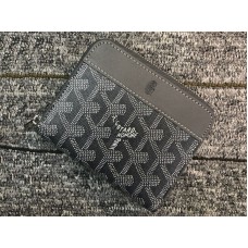 Portafoglio piccolo con cerniera Goyard Chevron grigio