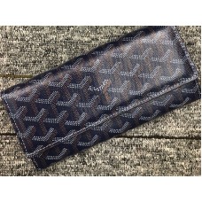 Portafoglio lungo Goyard Varenne Chevron Blu scuro