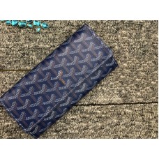 Portafoglio lungo Goyard Varenne Chevron Blu