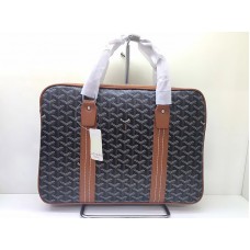 Goyard Goyardine Valigetta nera con finiture in pelle marrone